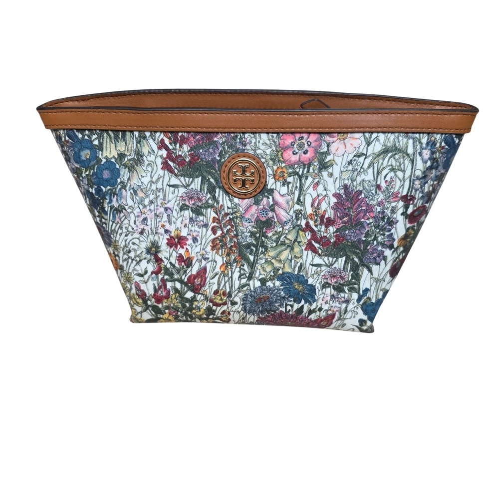 Tory Burch Kerrington Triangle Cosmetic Case Melody Floral Multi Color